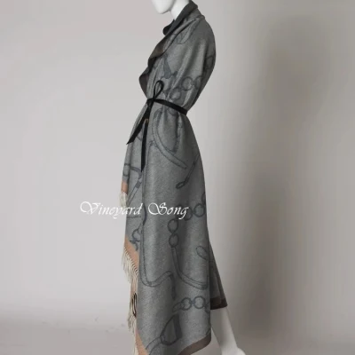 Lady Shawl England Style Thickened Woven Jacquard Oversized Cashmere Scarf
