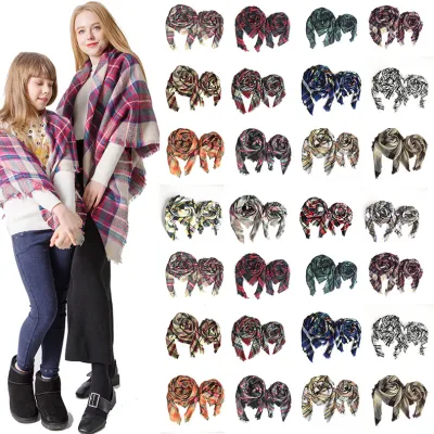 Women&prime;s Fall Winter Scarf Classic Tassel Plaid Scarf Warm Soft Chunky Large Blanket Wrap Shawl Scarves