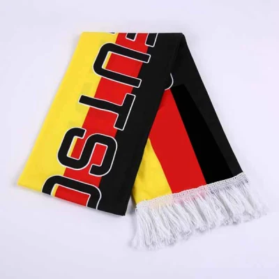 Customized Printed Design Scarf 100% Polyester/Knitted Polyester/Satin/Wool Football Scarf Customization