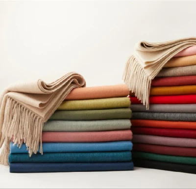 Luxury Scarves Collections 100% Pure Wool Cashmere Solid Scarf