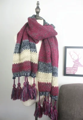 Striped Soft &amp; Warm Tartan Plaid Checked Cashmere Feel Winter Scarf Unisex