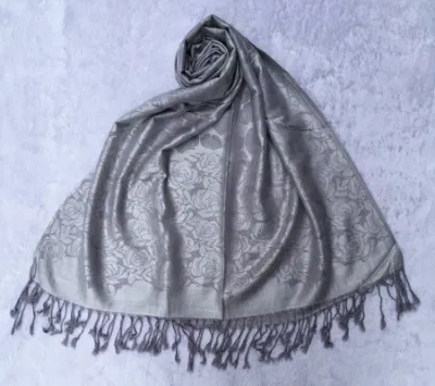 Fashion Italian Grey Rose Round Flower Leopard Jacquard Outdoor Dress Accessories Femme The New Arrival Scarf Pashmina