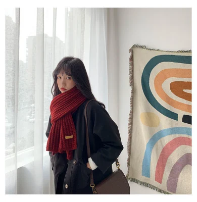 Thick Winter Warm Wholesale Custom Acrylic Fake Cashmere Wool High Quality Fashion Lady Woman Long Scarf