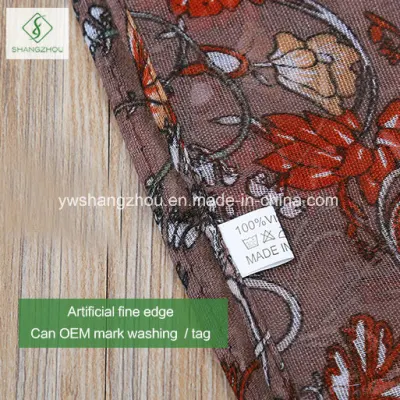 Hot Rattan Flower Printed Viscose Shawl Fashion Lady Scarf
