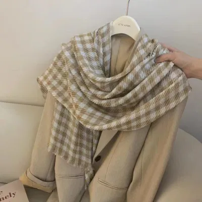 Wholesale Classic Plaid Head Scarf Crinkle Shawls Scarfs Muslim Hijabs Printed Turkey Women Hijab Scarf