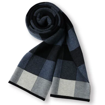 Custom Stylish Warm 100% Merino Wool Tartan Scarf for Men
