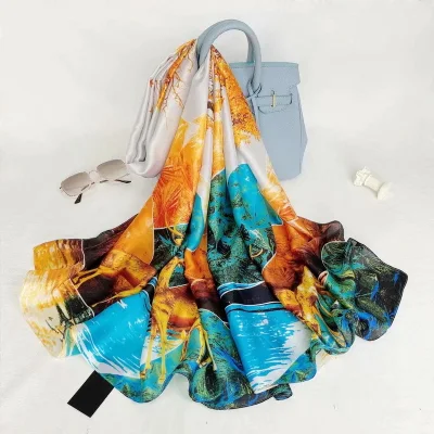 Spring Stylish Lightweight Women Silk Like Scarf