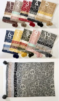 New Coming Ladies Manufacturer Bulk Buy Warm Winter Shawl Poncho with Rabbit Pompom