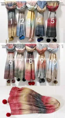 New Coming Ladies Manufacturer Bulk Buy Warm Winter Shawl Poncho with Rabbit Pompom
