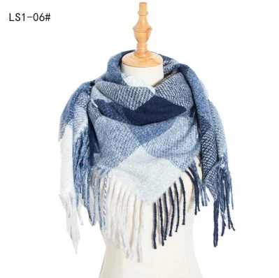Wholesale Winter Thick Cashmere Scarf Large Plaid Shawl for Women