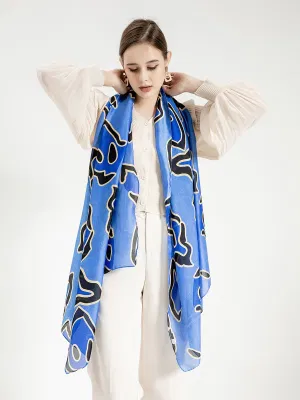 80X180cm Printed Fashion Silk Scarf Shawls Silk Hijab Head Scarf Long Scarf