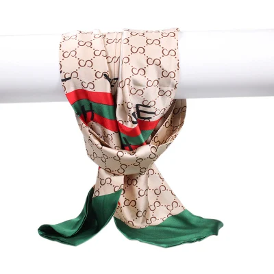 Wholesale Double-Layer Double-Sided Long Scarf 2022 New Thin Long Ribbon Ethnic Style Fine Horse Pattern Small Scarf