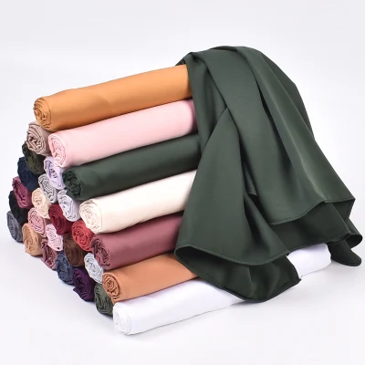 Matte Satin Monochrome Solid Color Long Square Scarf Wholesale