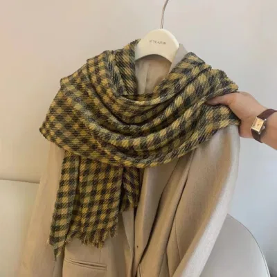 Wholesale Classic Plaid Head Scarf Crinkle Shawls Scarfs Muslim Hijabs Printed Turkey Women Hijab Scarf