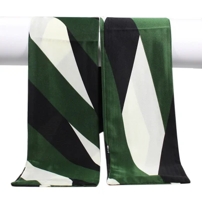 Scarf Factory Hot Sale and Custom Fashion Geometry Twill Digital Printed 100% Natural Silk Long Scarf for Ladies