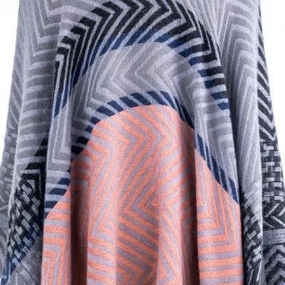 Apparel Women&prime;s Poncho Open Front Winter Pink Knitted Reversible Oversized Elegant Fringe Geometric Striped Lined Bohemian Tartan Blanket Zigzag Cloak Poncho