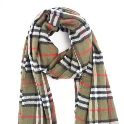 Home Rui Wholesale Outerwear Apparel Accessory Men Winter Warmth Khaki Cashmere Tassel Classic Plaid Grids Checks Windowpane Wraps Stoles Large Blanket Scarf