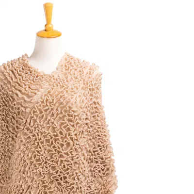 Home Rui Manufacturer Outerwear Spring Autumn Woman Apparel Accessory Warmth Wraps Knitted Frill Waves Fringe Pullover Oversize Ruffled Shawl Cloak Cape