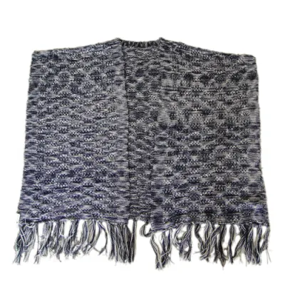 Lady Jacquard Fashion Knitting Winter Wrap Ruana Shawl