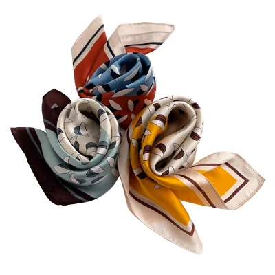 Manufacture Supply Printed Pure Silk Scarves Fashion Accessories 100% Mulberry Silk Scarves