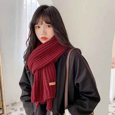  Thick Winter Warm Wholesale Custom Acrylic Fake Cashmere Wool High Quality Fashion Lady Woman Long Scarf