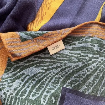 Custom Silk Blend Wool Scarf with Digital Printed