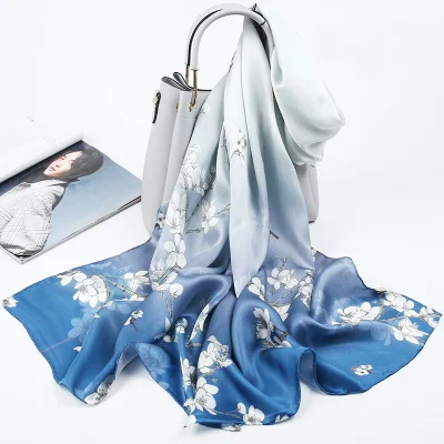 Silk Scarf Women Summer Western Style Mulberry Silk Scarf Cheongsam with Shawl