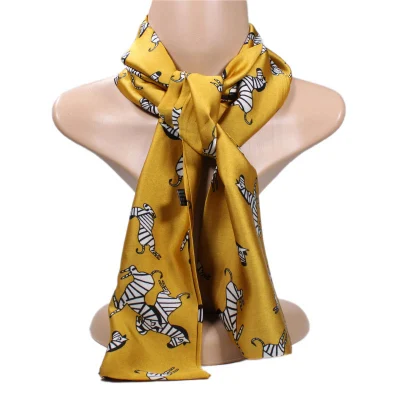 Factory Wholesale 15X145 Long Shawl Classic Belt Suit Native Ladies Scarves Design Luxury Silk Scarf