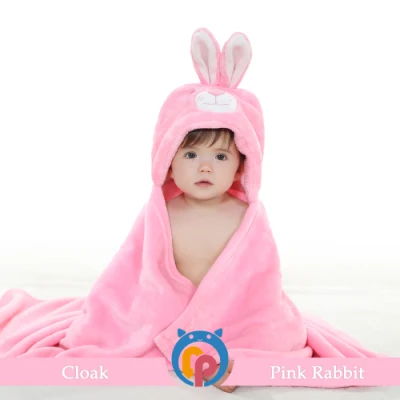 Free Sample Skin-Friendly Animal Pink Rabbit Swaddle Wrap for Newborn Baby 0-2 Years Old