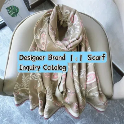 2024 New Year Christmas Gift Wholesale Luxury Women Girls Designer Wool Scarf