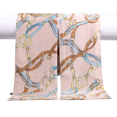 Factory Wholesale Thin Polyester Scarf Ladies Tie Womens Spring Long Satin Scarf