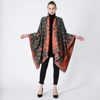 Orange DOT Big Brand Woven Viscose Winter Lady Cape Poncho