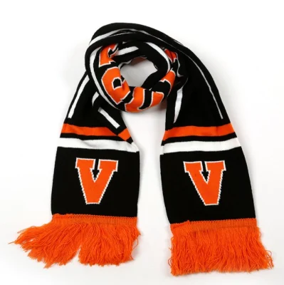 Sublimation Printing Acrylic Polyester Winter Knit Jacquard Football Soccer Fan Scarf