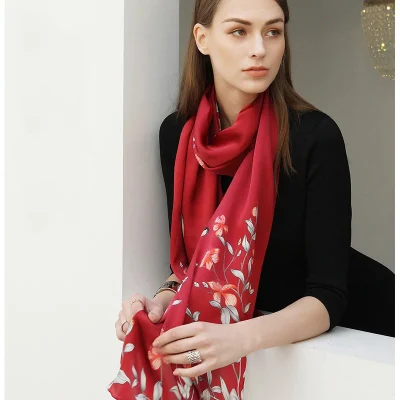 Hot Sale Double-Sided Silk Satin Long Silk Scarf Custom Size Scarf