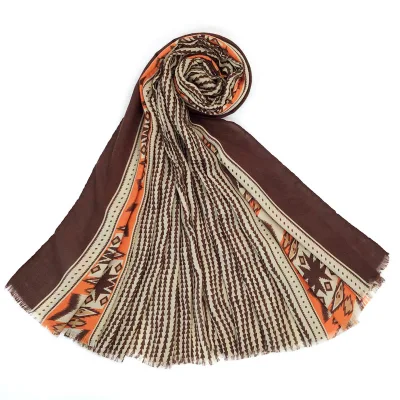 Print Cotton Scarf with Tassels Women Spring/Fall Scarf Shawl