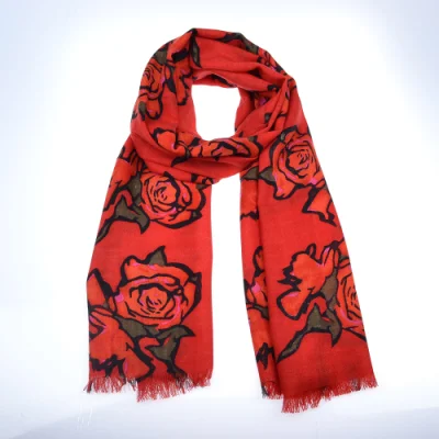 100% Mercerized Wool Flocking Scarf