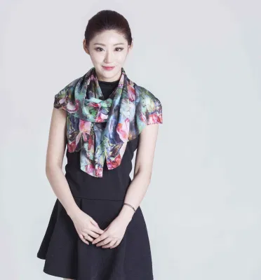 Factory Direct Sale 100% Silk Scarf Spring and Summer for Fashion Ladies