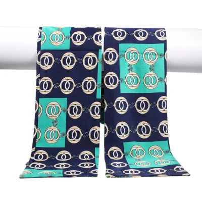 Manufacturer Custom Logo Design Digital Print Stylish Long Scarves Square Polyester Silk Satin Head Scarf for Women