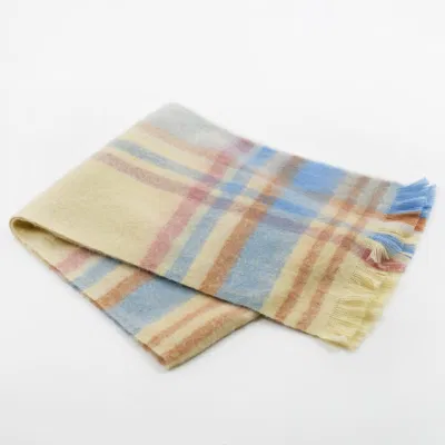 Lattice Designer Wool Thick Warm Chunky Shawl Cashmere Soft Luxury Custom Logo for Women Winter