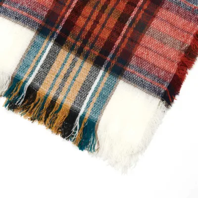 Spring Tassel Shawls Knitted Poncho for Women Woven Fashion Capes Shawl Coat Elastic Acrylic Material Design Soft Wraps