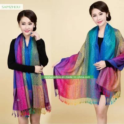 Nepal Style Cashew Gradient Jacquard Scarf Fashion Pashmina Shawl