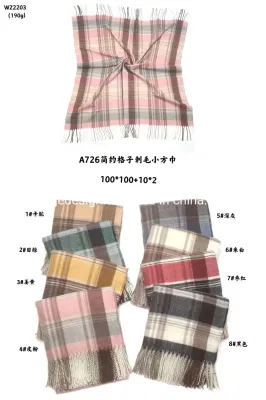 Factory Bulk Buy Woman Fall Warm Scarf Big Tartan Scarves Wrap
