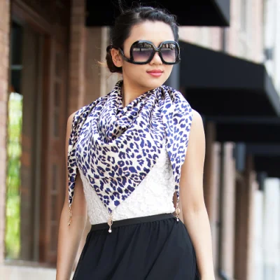 Digital Printed 100%Silk Fashion Shawl Custom Printed Long Scarf for Ladies