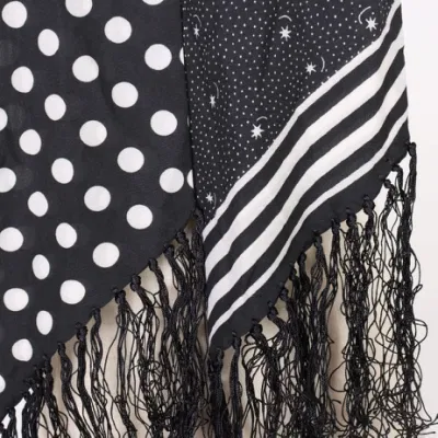 Point Lightweight Print Color Mixture Shawl Scarf for All Seasons