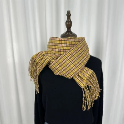 Long Cashmere Wool Warm Custom Winter Men Women Shawl Checked Scarves