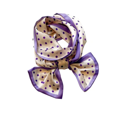 100% Silk Scarves Printing Service Designer Foulard En Soie Women Square Custom Silk Scarf with Logo