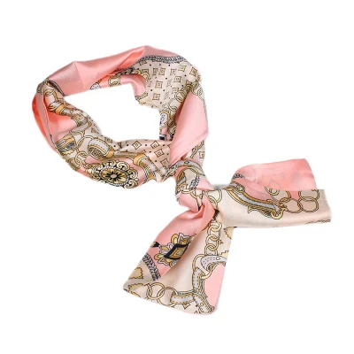 Multifunction Long Ribbon Bandana Women Turban Hair Head Band Wrap Silk Ribbon Scarf Plain Printed Silk Scarves
