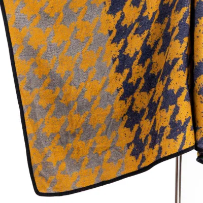 Outerwear Spring Autumn Woman Warmth Apparel Oversize Double Sides Grey Block Soft Front Open Lattice Tartan Arts Character Casual Shawl Sweaters Cape Poncho