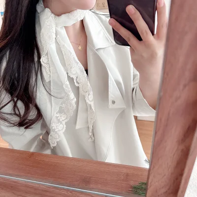 Lace Women&prime;s Cotton Scarves Lady Light Soft Fashion Solid Wrap Shawl