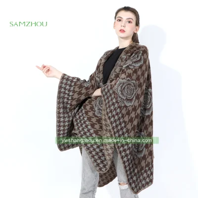 Western Jacquard Cape Fashion Scarf Lady Cashmere Shawl Winter